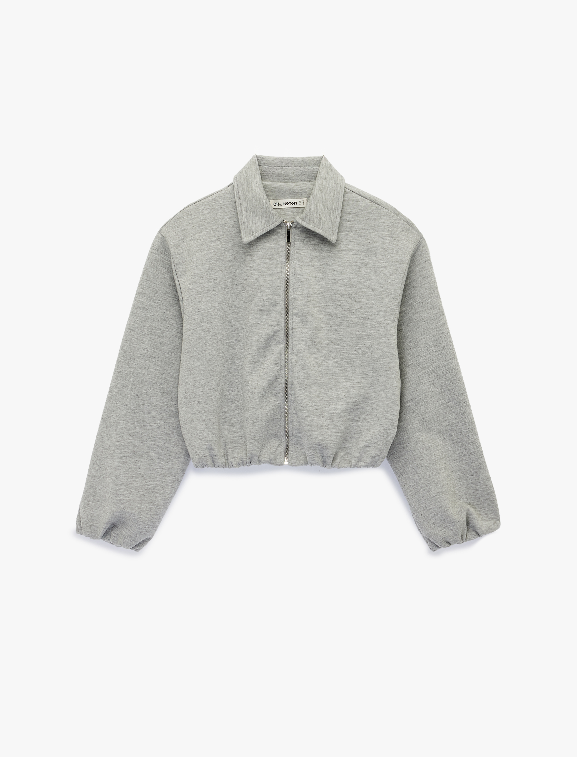   Klasik Yaka Rahat Kalıp Uzun Kollu Fermuarlı Sweatshirt