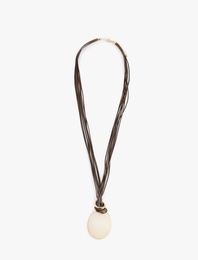 Oval Uçlu İpli Kolye