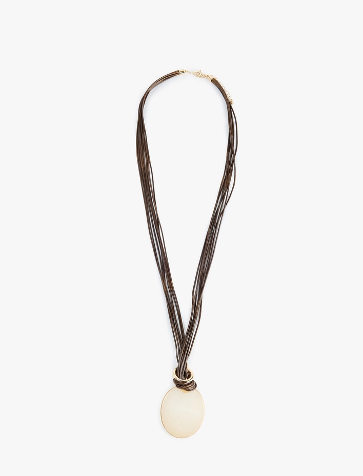 Kadın Oval Uçlu İpli Kolye
