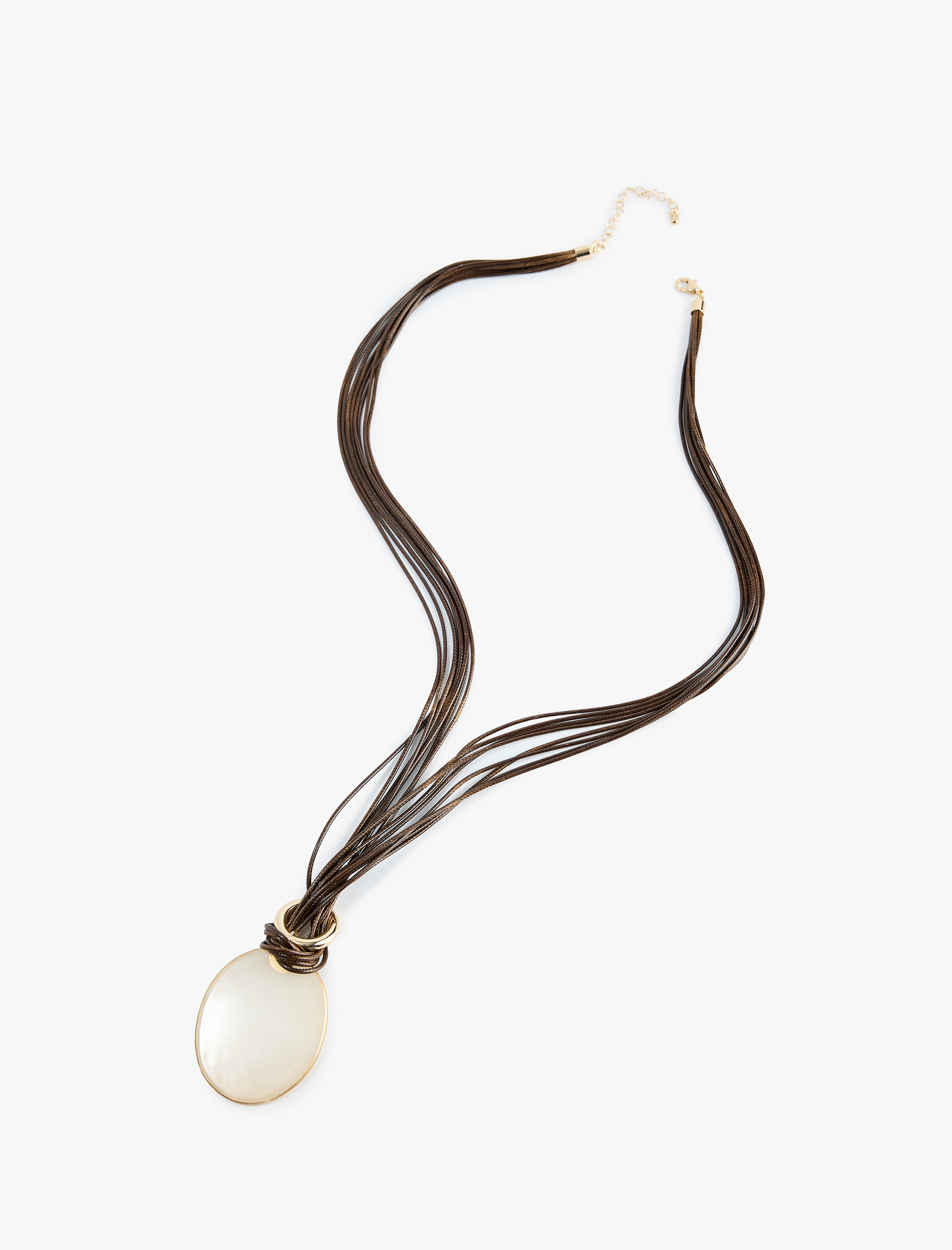  Kadın Oval Uçlu İpli Kolye