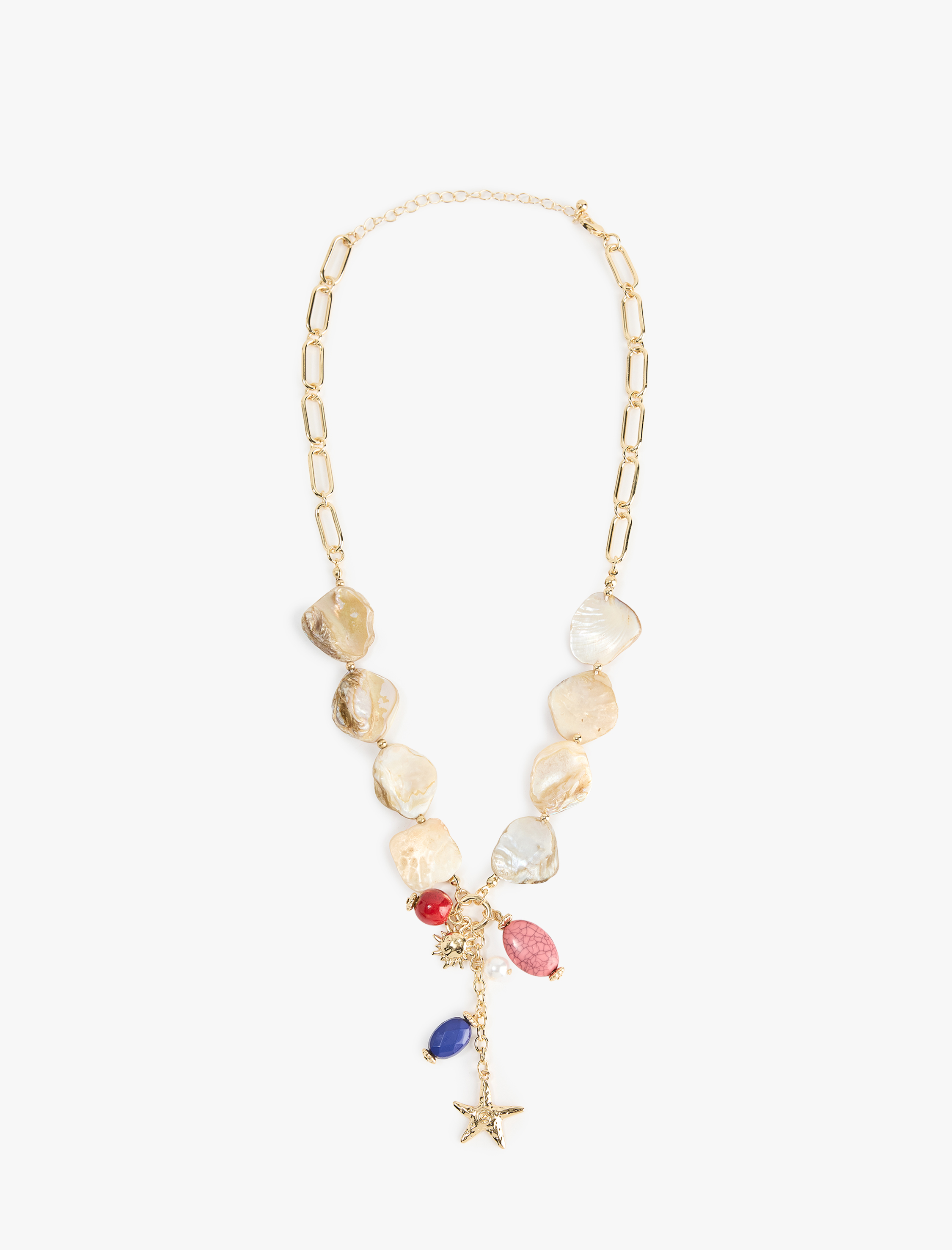  Kadın Çok Renkli Boncuklu Yıldız Charmlı Kolye