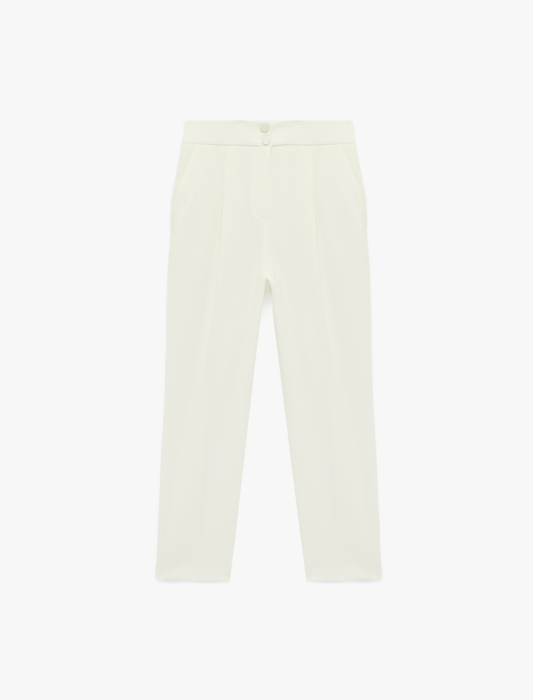   Çıtçıt Düğme Detaylı Cepli Rahat Kalıp Yüksek Bel Havuç Pantolon