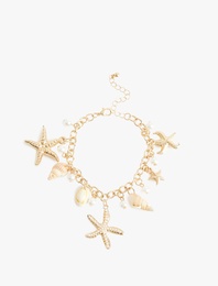 Deniz Yıldızı Detaylı Sallantılı Zincir Bileklik