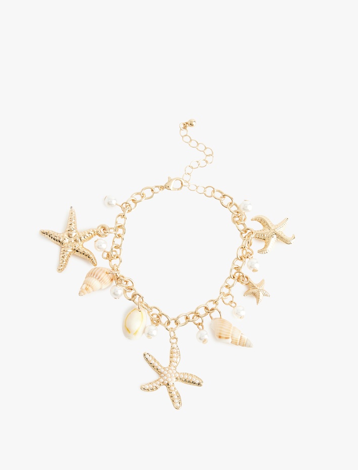 Kadın Deniz Yıldızı Detaylı Sallantılı Zincir Bileklik