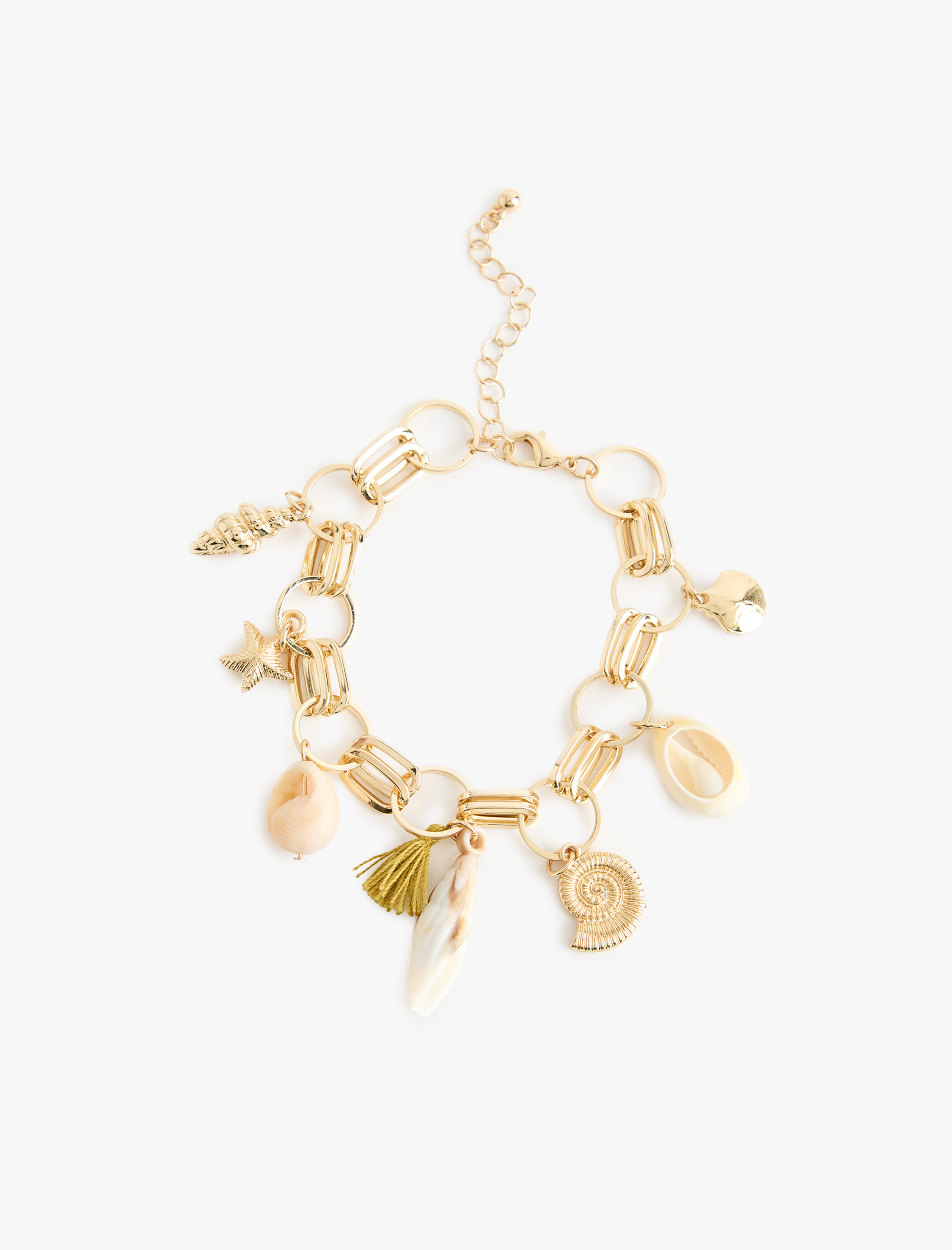  Kadın Deniz Kabuğu Detaylı Sallantılı Zincir Bileklik