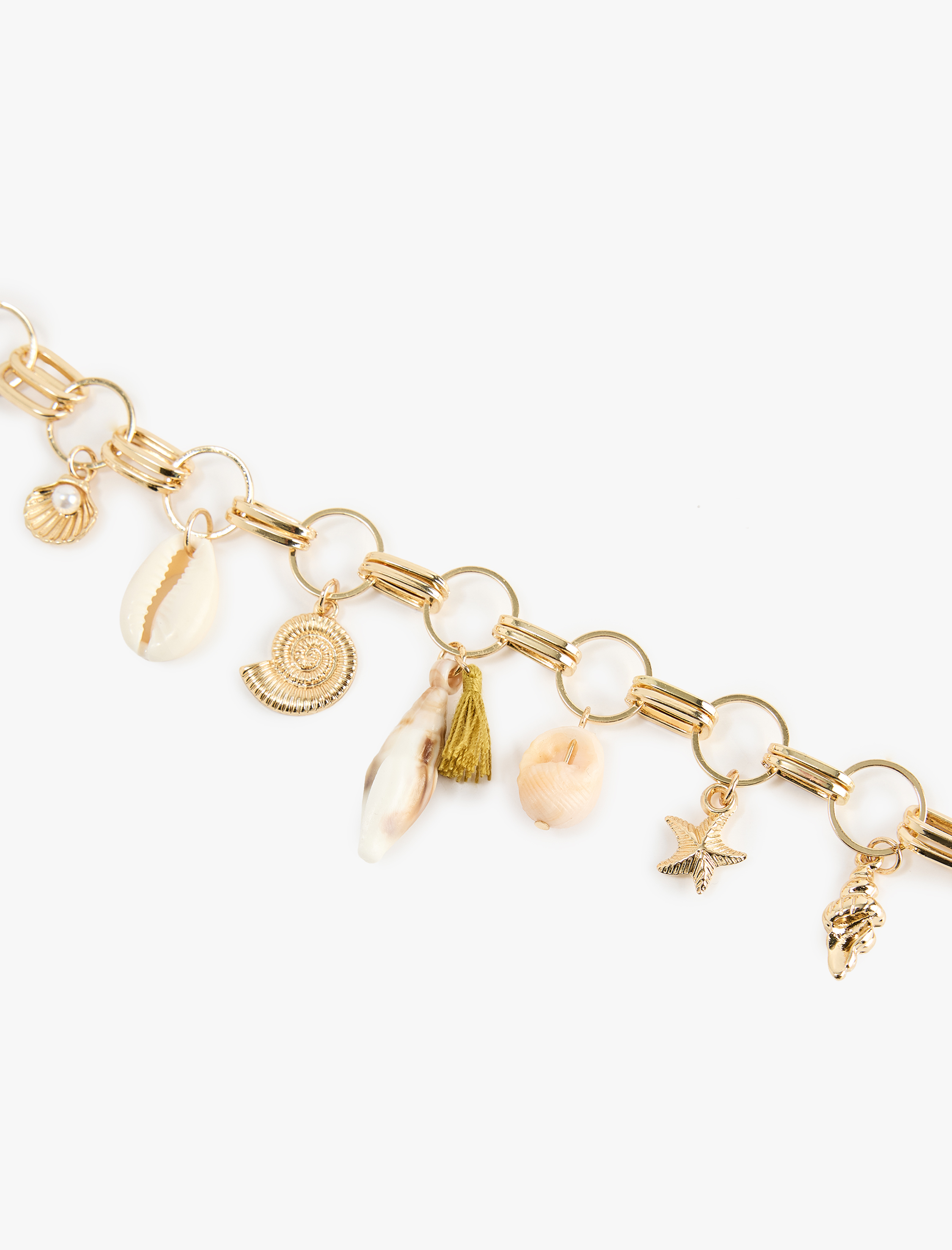  Kadın Deniz Kabuğu Detaylı Sallantılı Zincir Bileklik