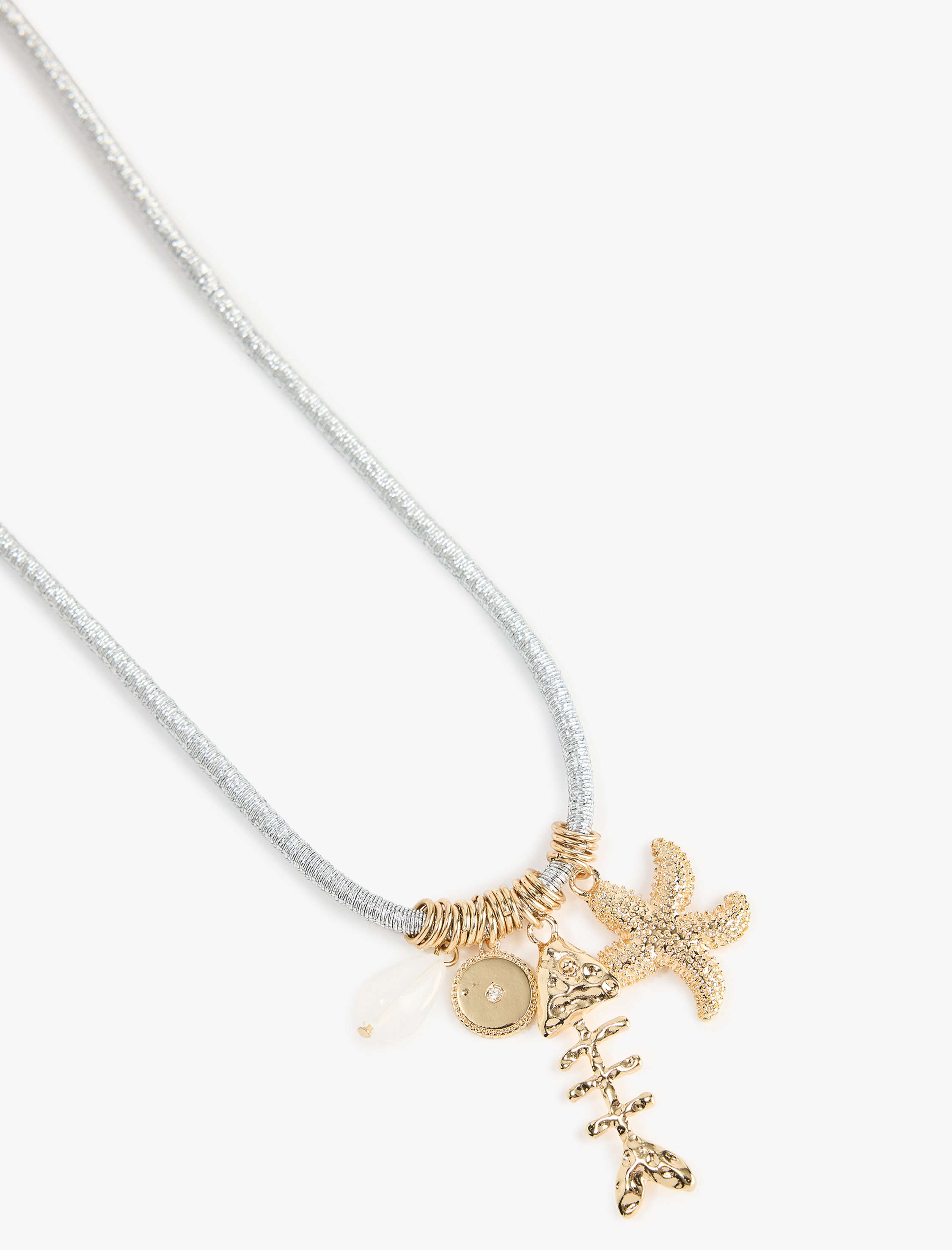  Kadın Çelik Karışımlı Deniz Kabuğu Charmlı Kolye