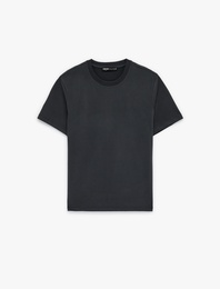 Pamuklu Regular Fit Kısa Kollu Basic Bisiklet Yaka Tişört