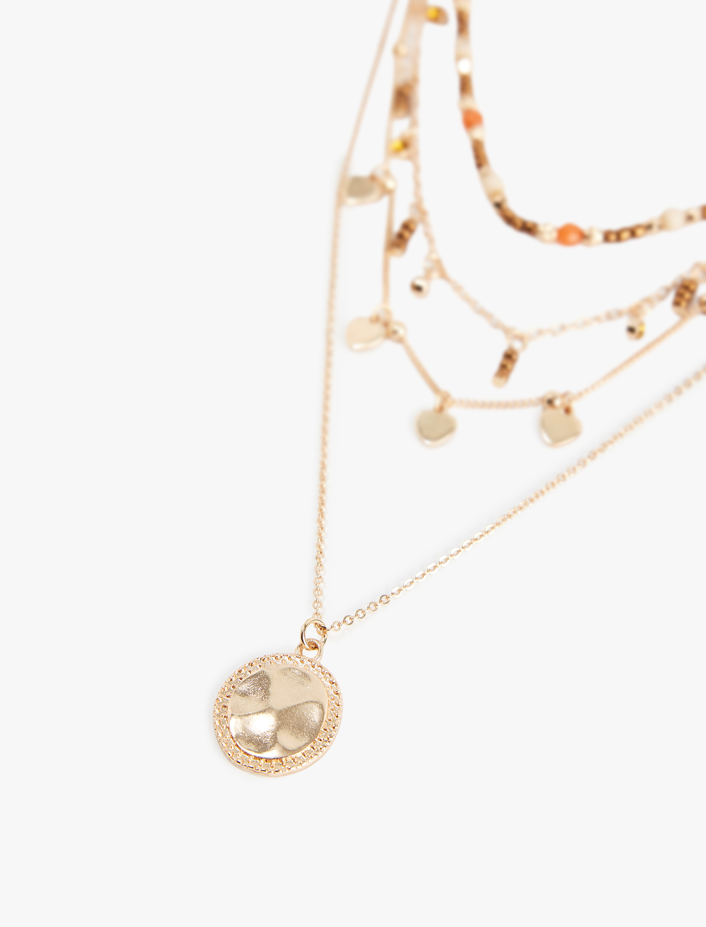  Kadın Boncuklu Çelik Çoklu Kolye