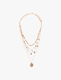 Boncuklu Çelik Çoklu Kolye