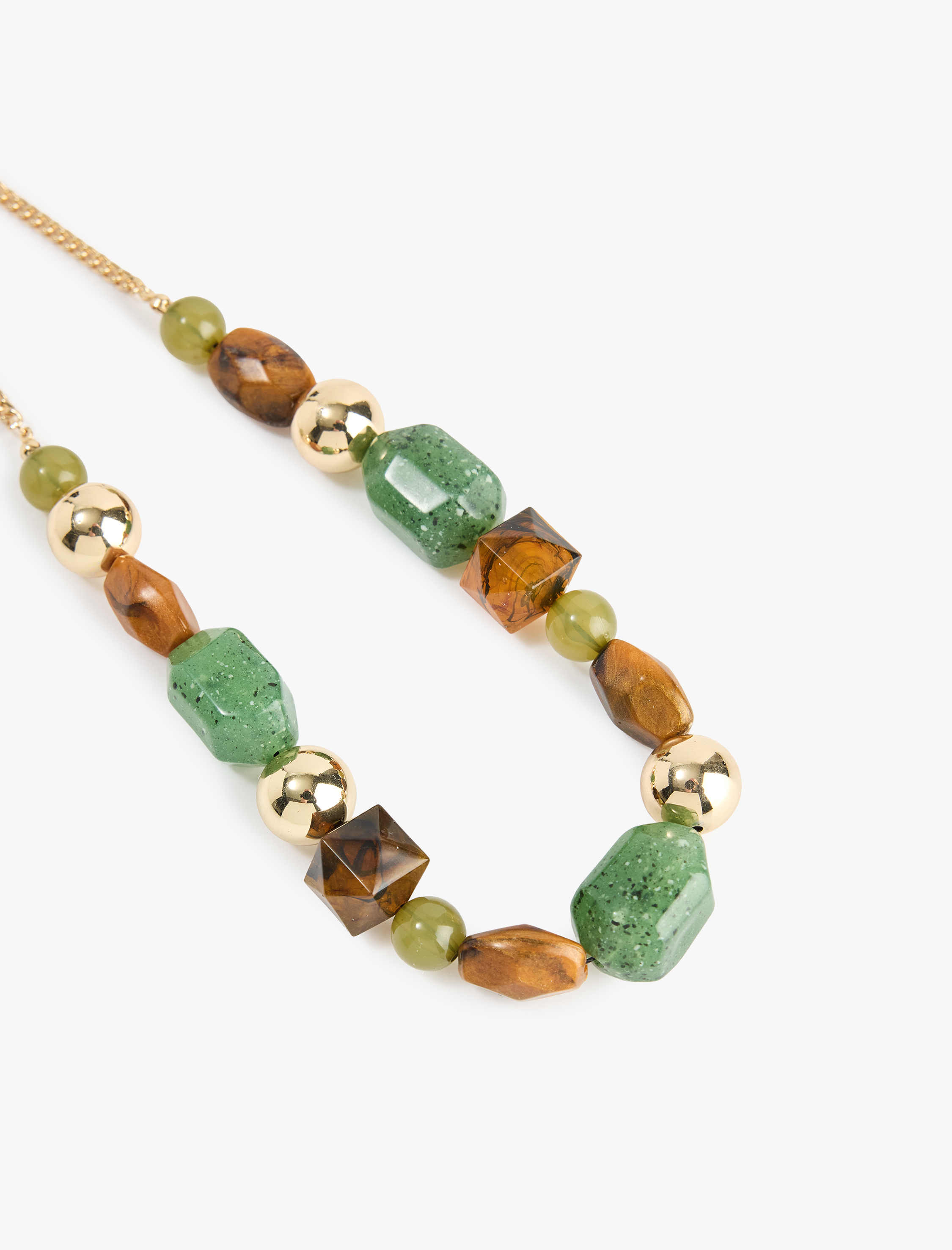  Kadın Çelik Karışımlı Çok Renkli Boncuklu Kolye