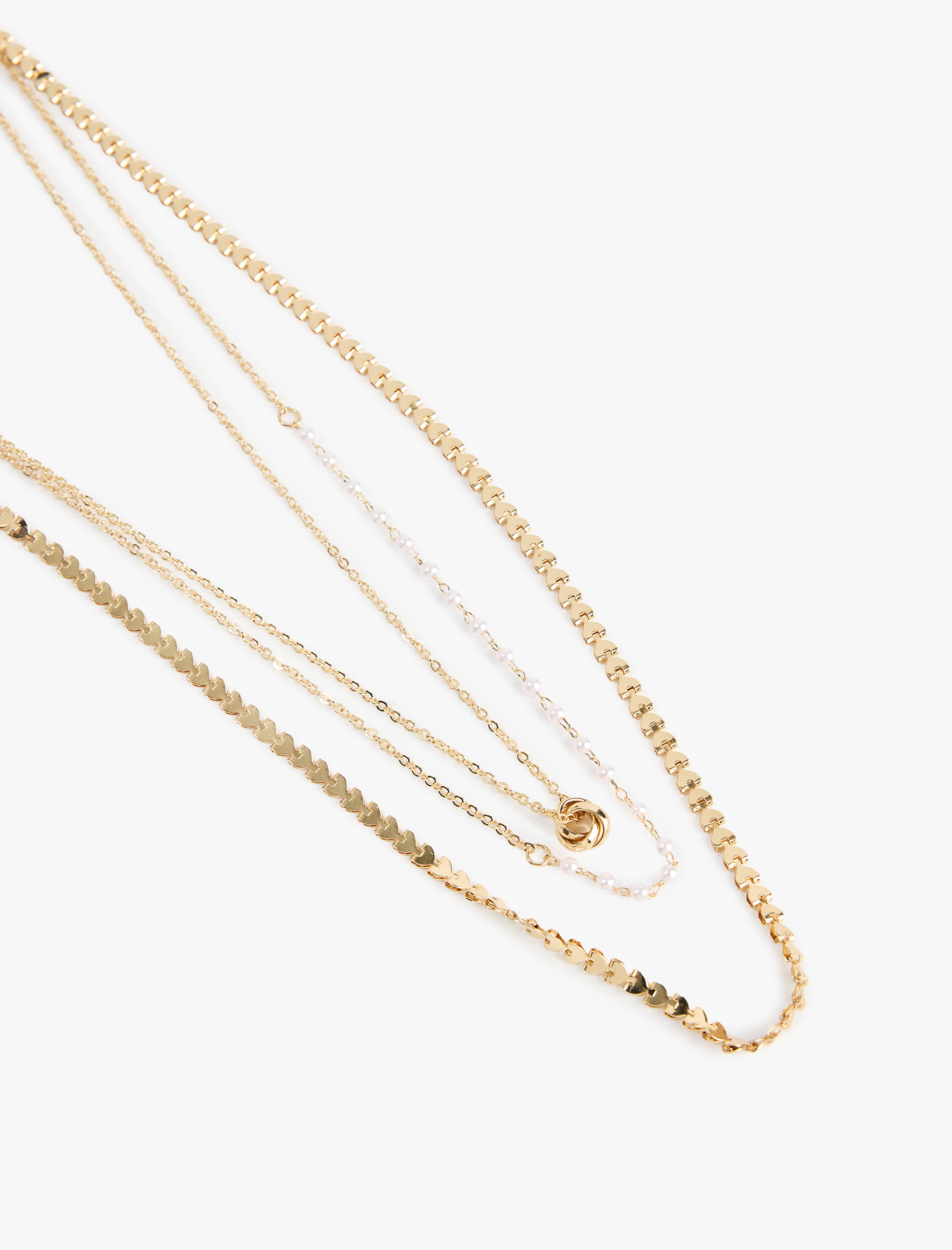  Kadın İnci Detaylı Çoklu Kolye