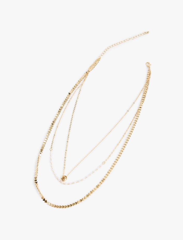 Kadın İnci Detaylı Çoklu Kolye