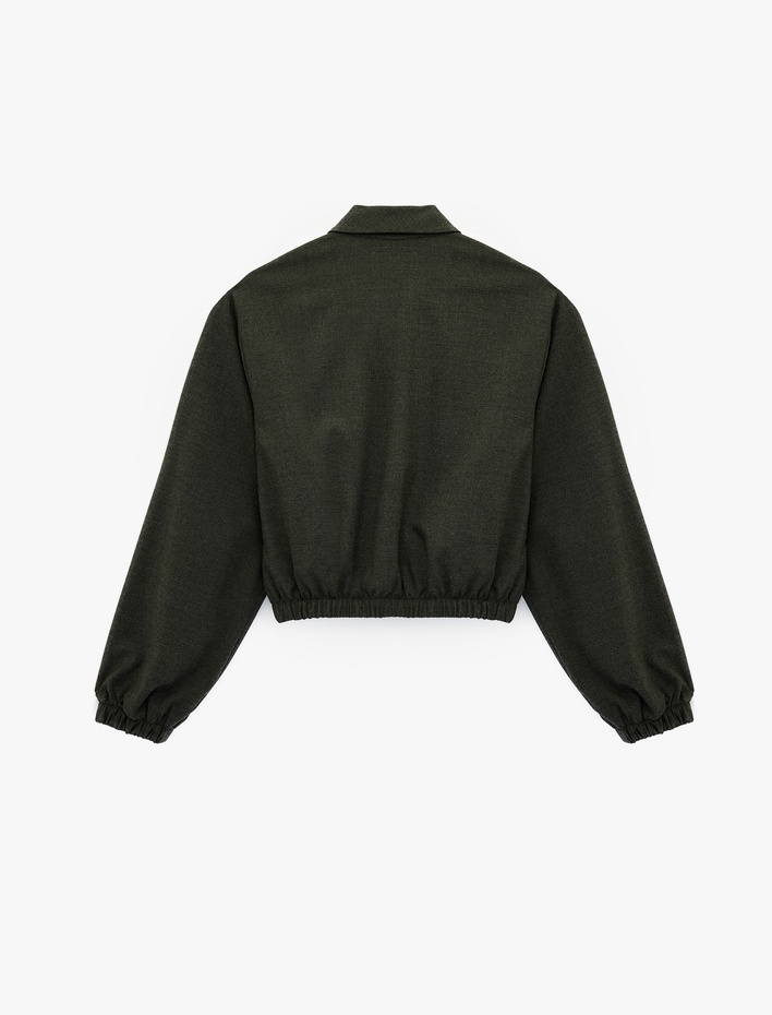  Viskon Karışımlı Regular Fit Uzun Kollu Klasik Yaka Fermuarlı Gömlek