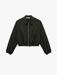 Viskon Karışımlı Regular Fit Uzun Kollu Klasik Yaka Fermuarlı Gömlek