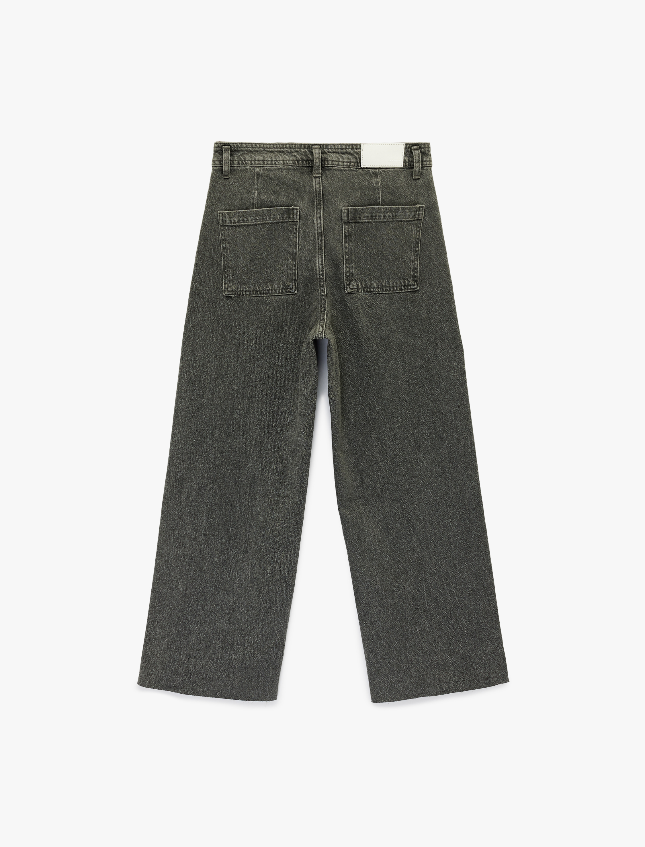   Düğmeli Yüksek Bel Rahat Kesim Denim Pantolon - Culotte Jeans