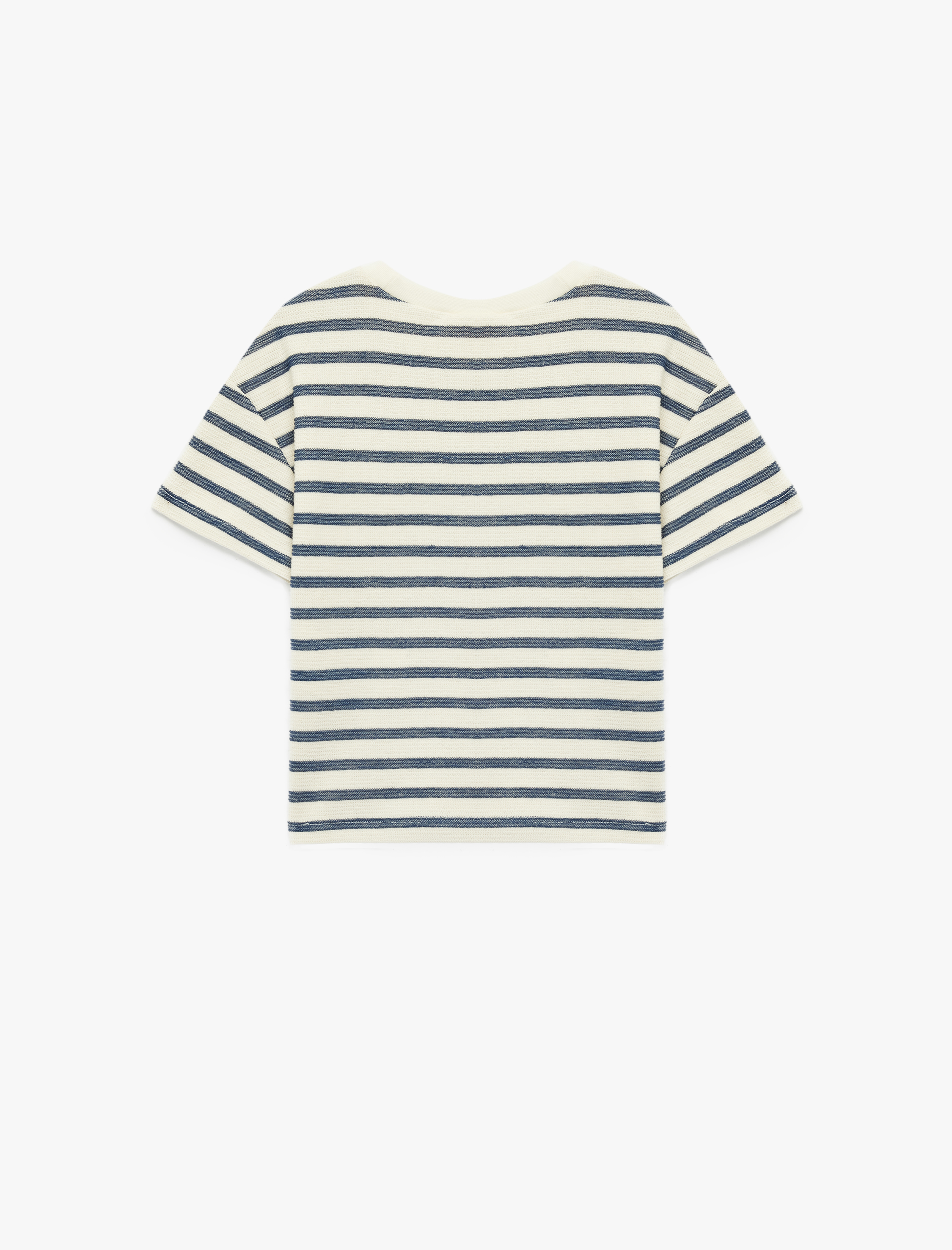  Erkek Bebek Pamuklu Kısa Kollu Bisiklet Yaka Çizgili Tişört