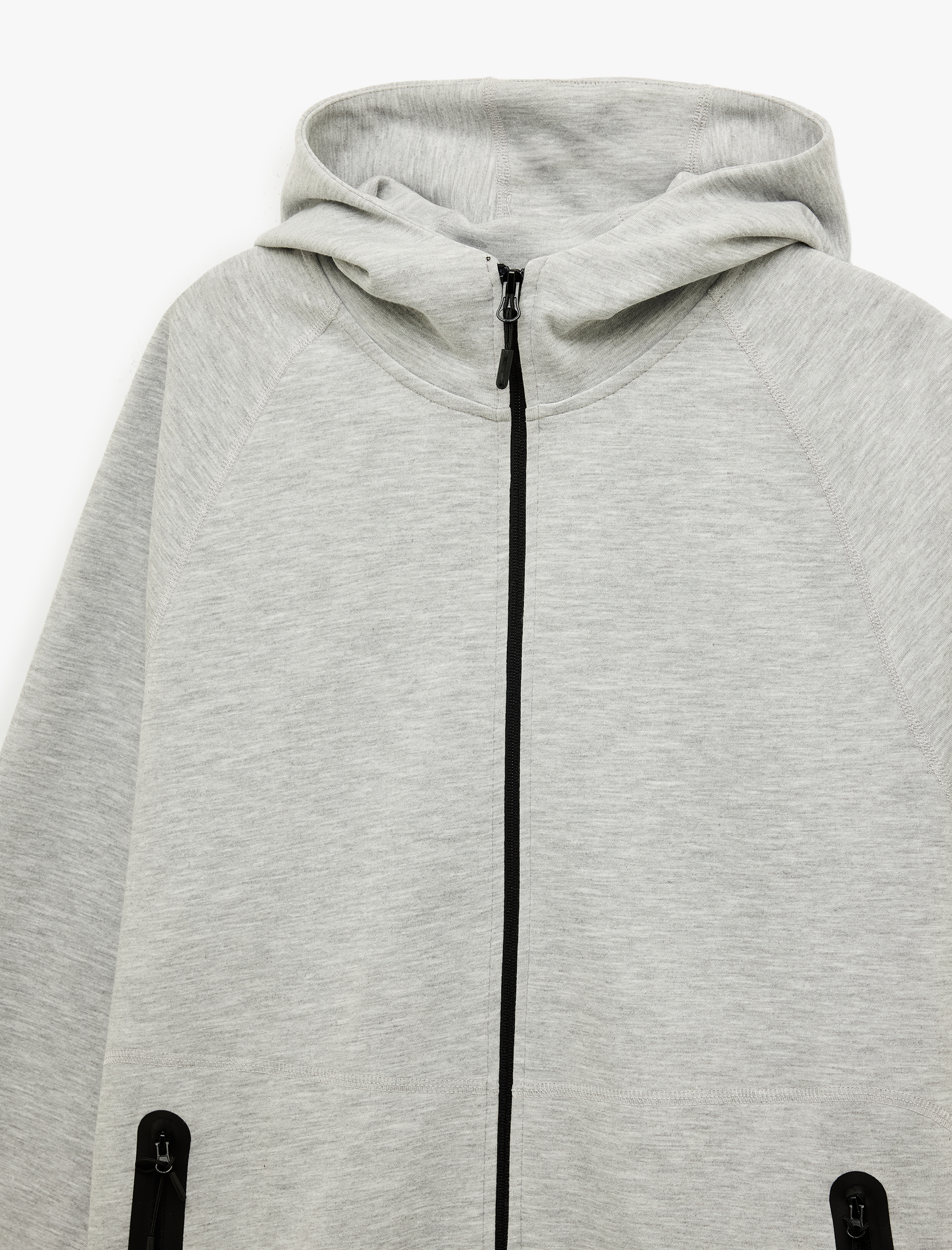   Regular Fit Uzun Kollu Fermuarlı Cepli Kapşonlu Spor Sweatshirt