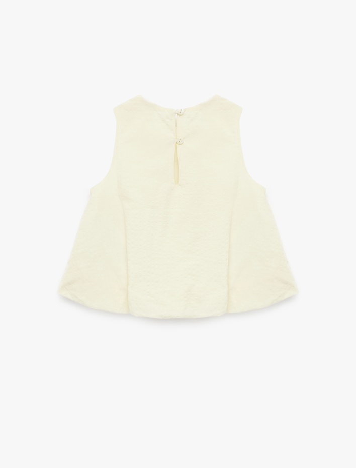 Kız Bebek Pamuklu Bisiklet Yaka Kolsuz Bluz