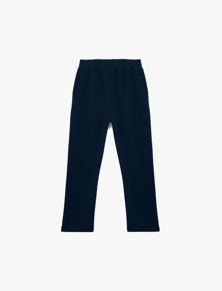 Kız Çocuk Beli Bağcıklı Cep Detaylı Basic Havuç Kesim Pantolon