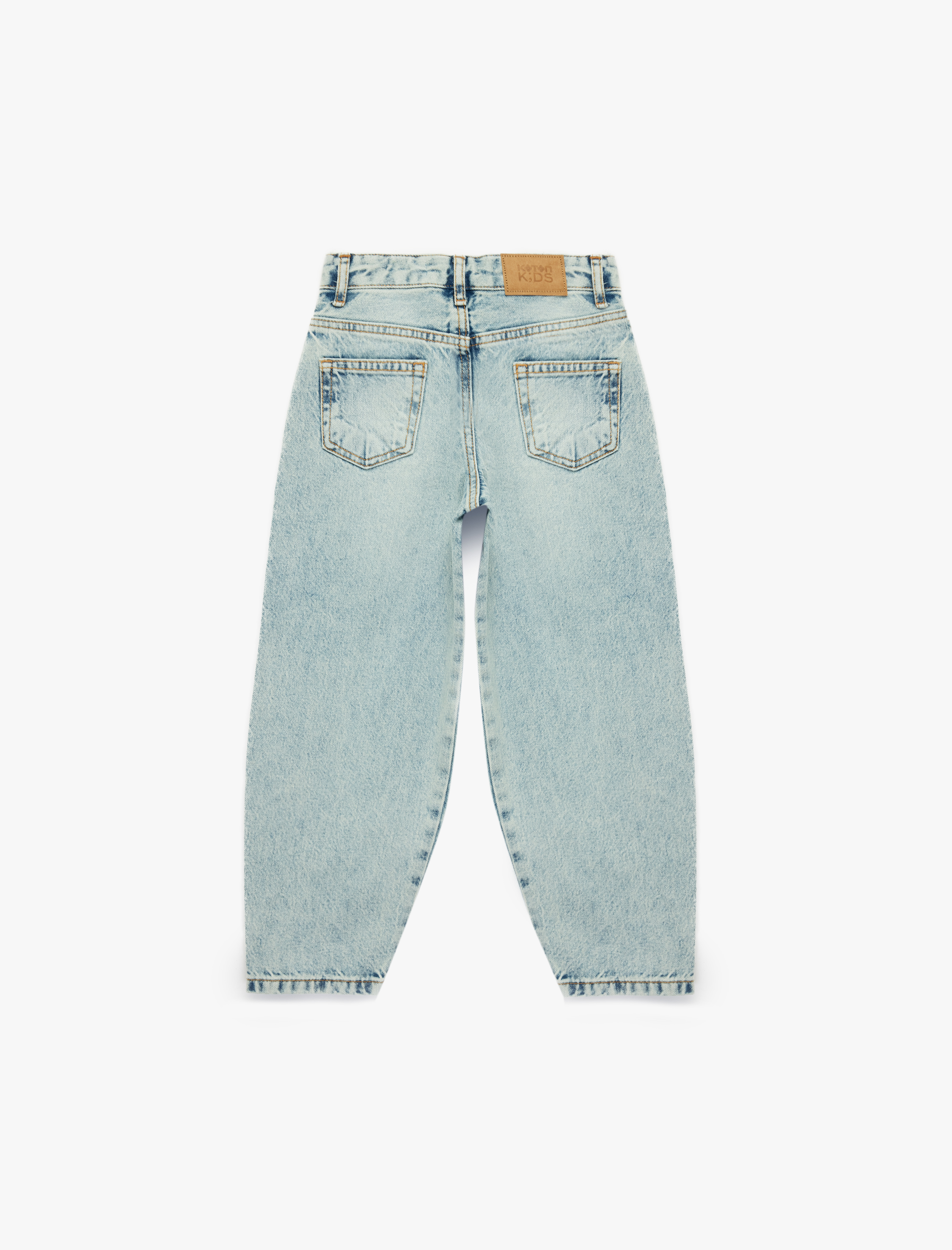  Kız Çocuk Pamuklu Balon Kesim Denim Pantolon