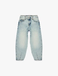 Pamuklu Balon Kesim Denim Pantolon