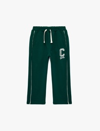 Baskılı Beli Bağlamalı Cep Detaylı Oversize Eşofman Altı