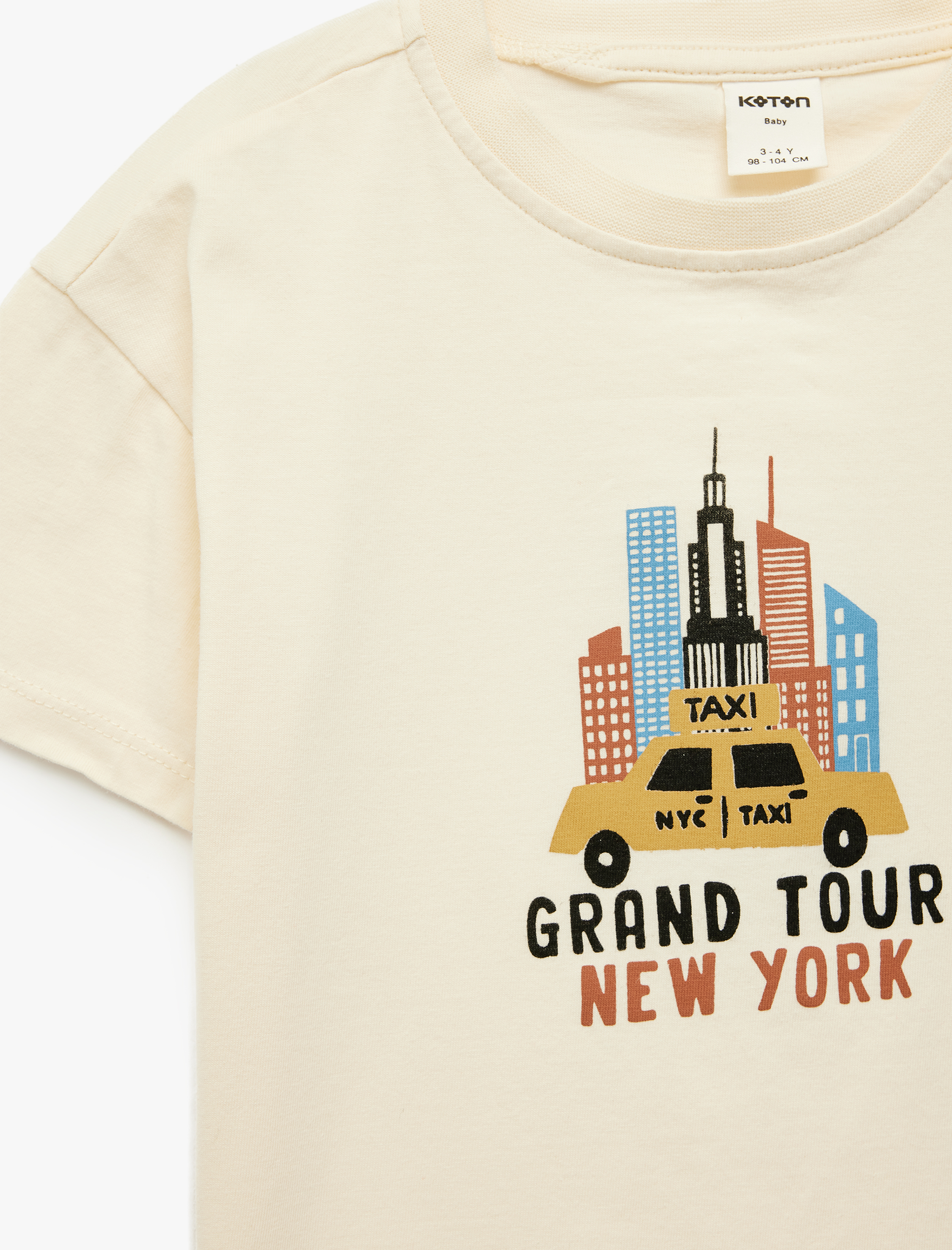  Erkek Bebek Pamuklu Kısa Kollu Bisiklet Yaka Baskılı Tişört