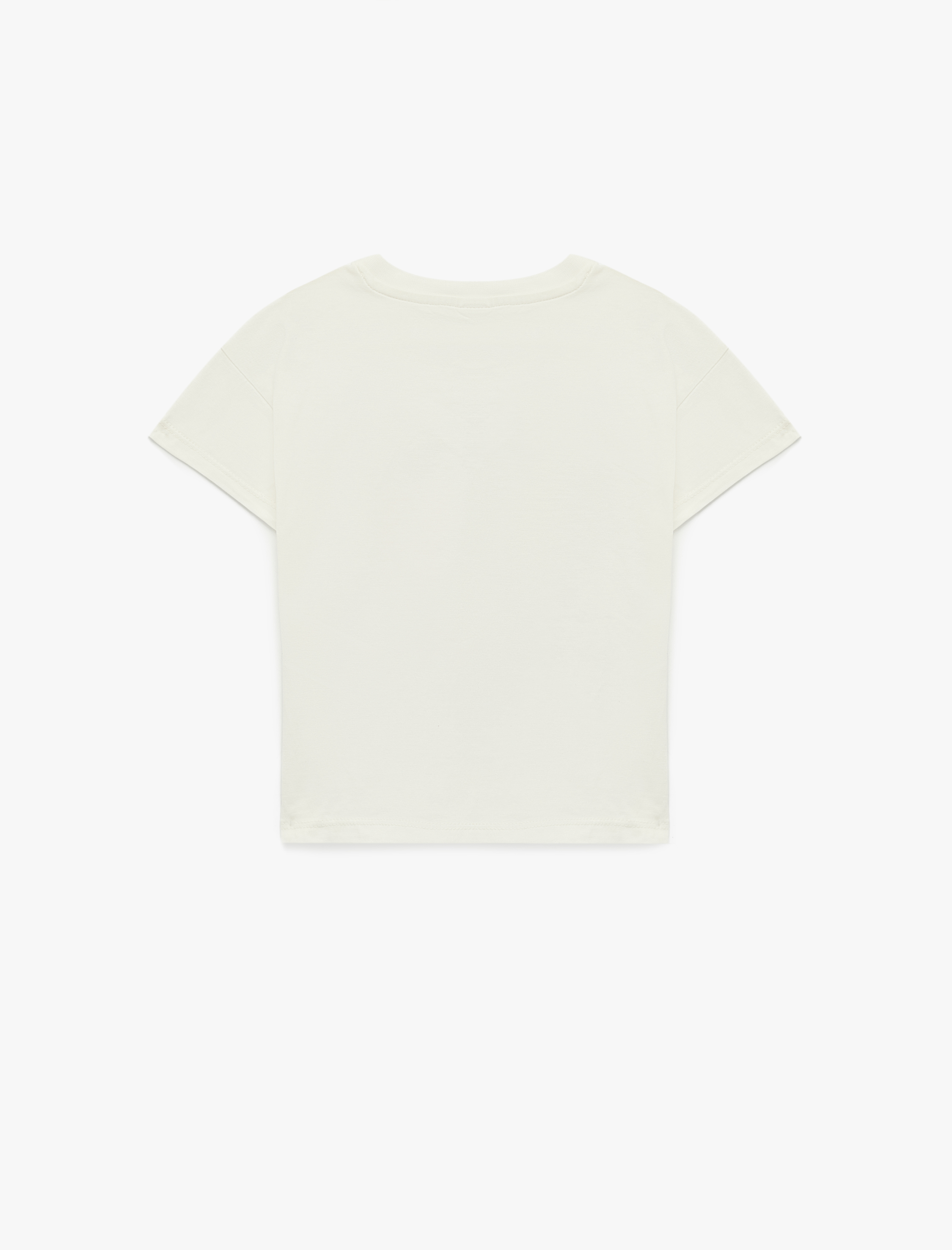  Kız Bebek Baskılı Bisiklet Yaka Pamuklu Kısa Kollu Tişört