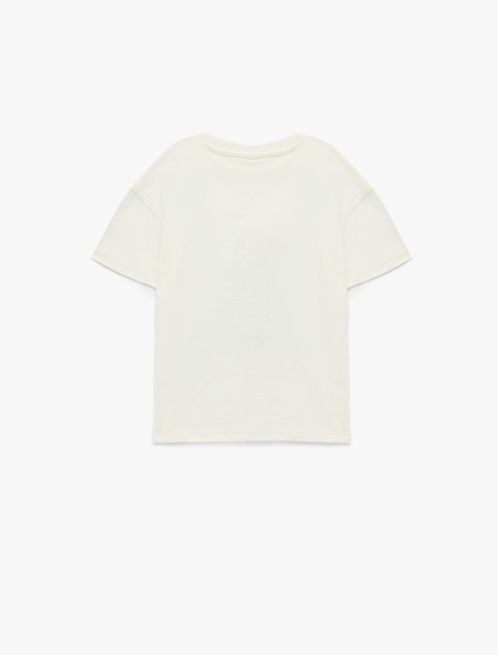 Erkek Bebek Pamuklu Kısa Kollu Bisiklet Yaka Baskılı Oversize Tişört