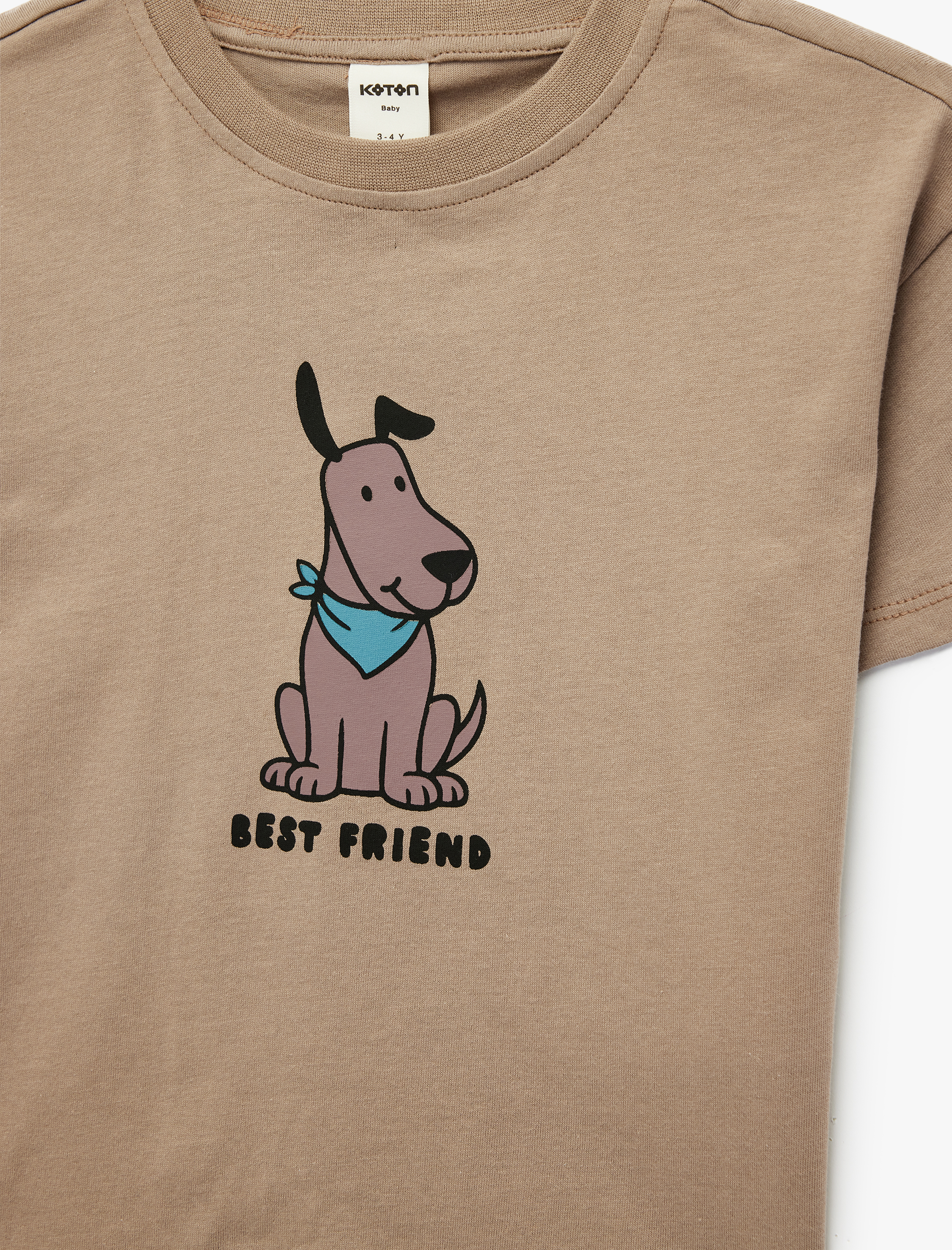  Erkek Bebek Köpek Baskılı Kısa Kollu Bisiklet Yaka Pamuklu Oversize Tişört