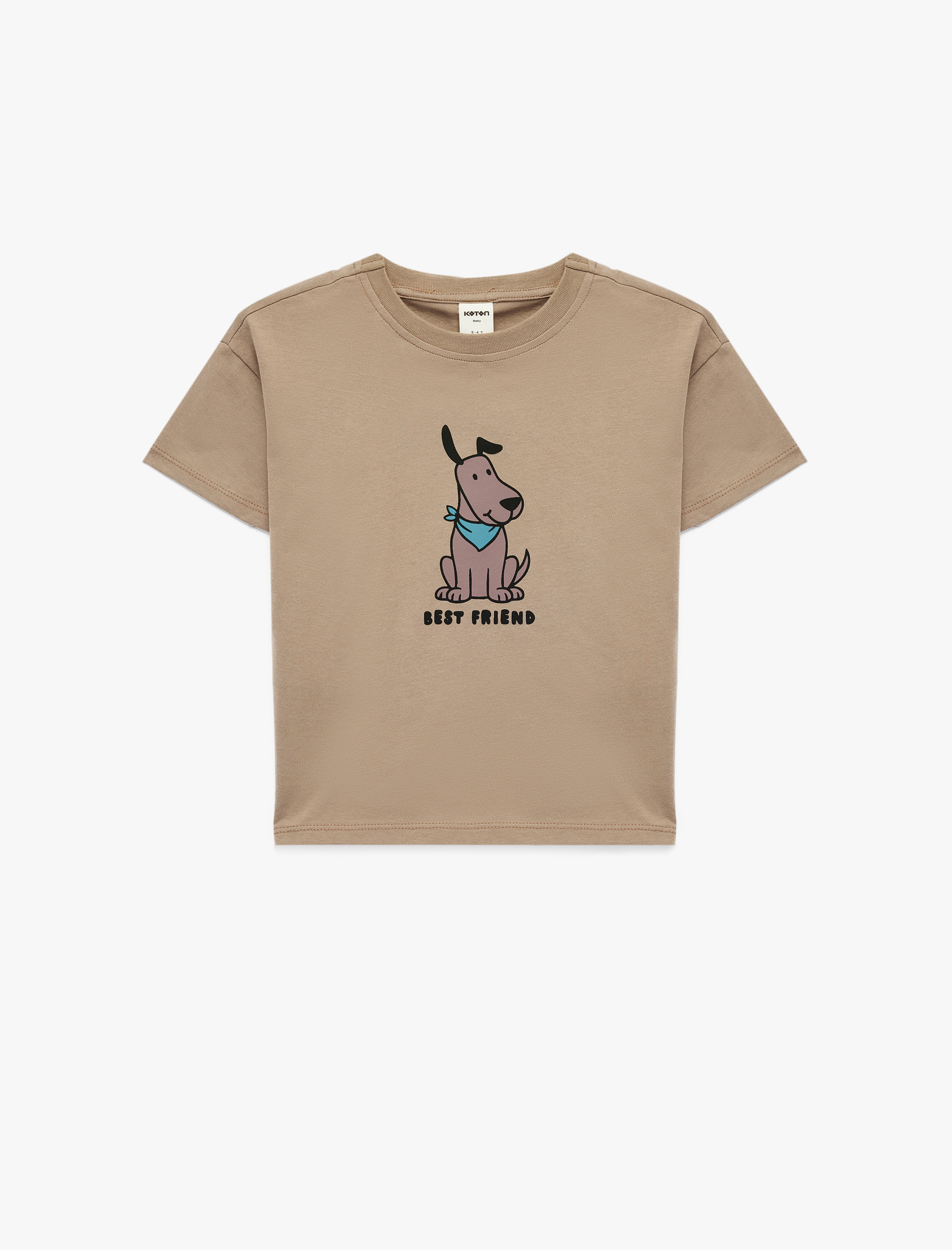  Erkek Bebek Köpek Baskılı Kısa Kollu Bisiklet Yaka Pamuklu Oversize Tişört