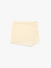 Beli Lastikli Dokulu Kruvaze Şort Etek