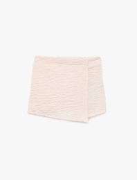 Beli Lastikli Dokulu Kruvaze Şort Etek