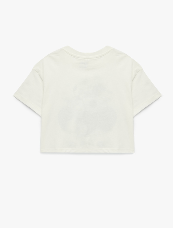 Kız Çocuk Lisanslı Minnie Mouse Baskılı Kısa Kollu Pamuklu Tişört