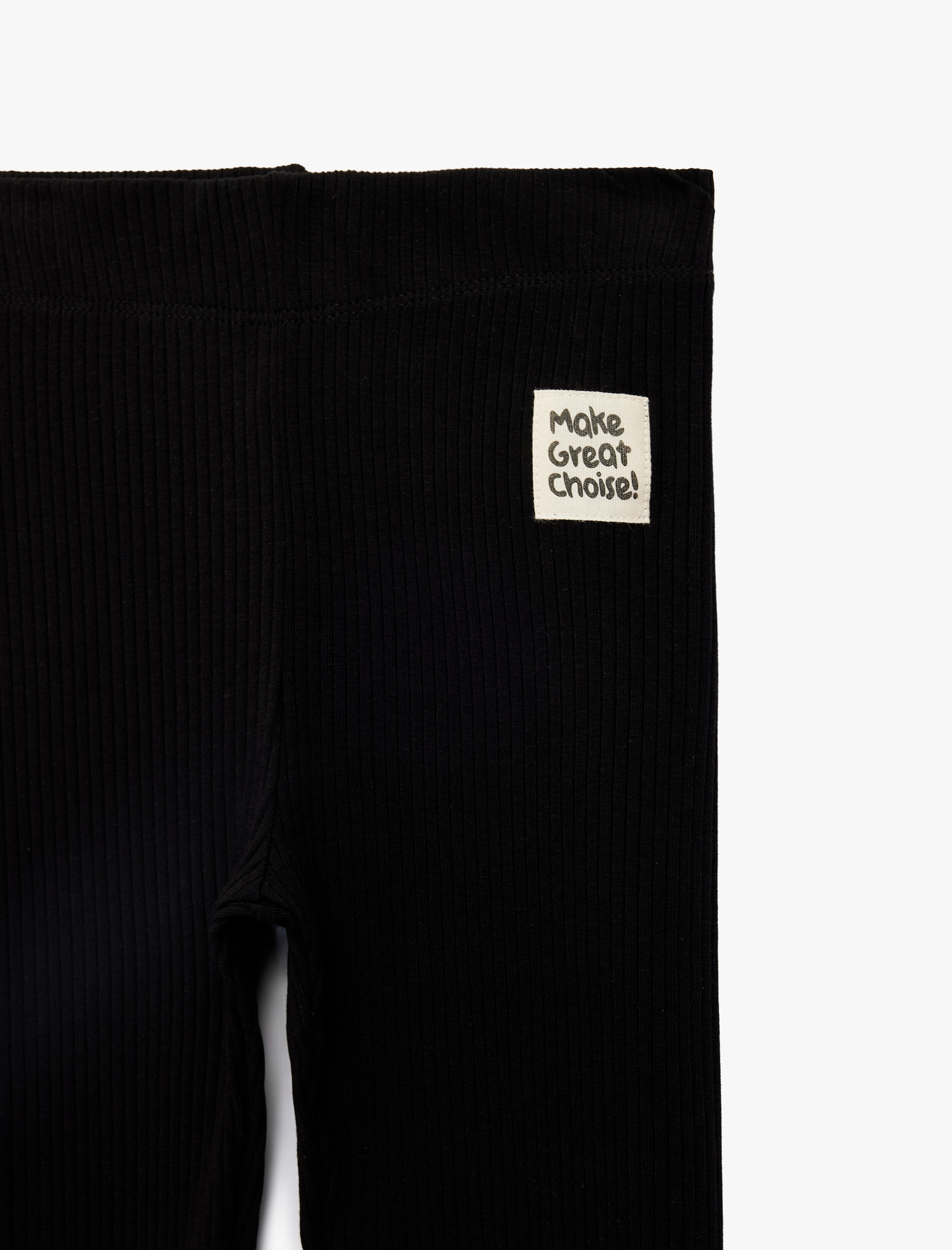  Kız Çocuk Beli Lastikli Ribanalı Pamuklu Tayt