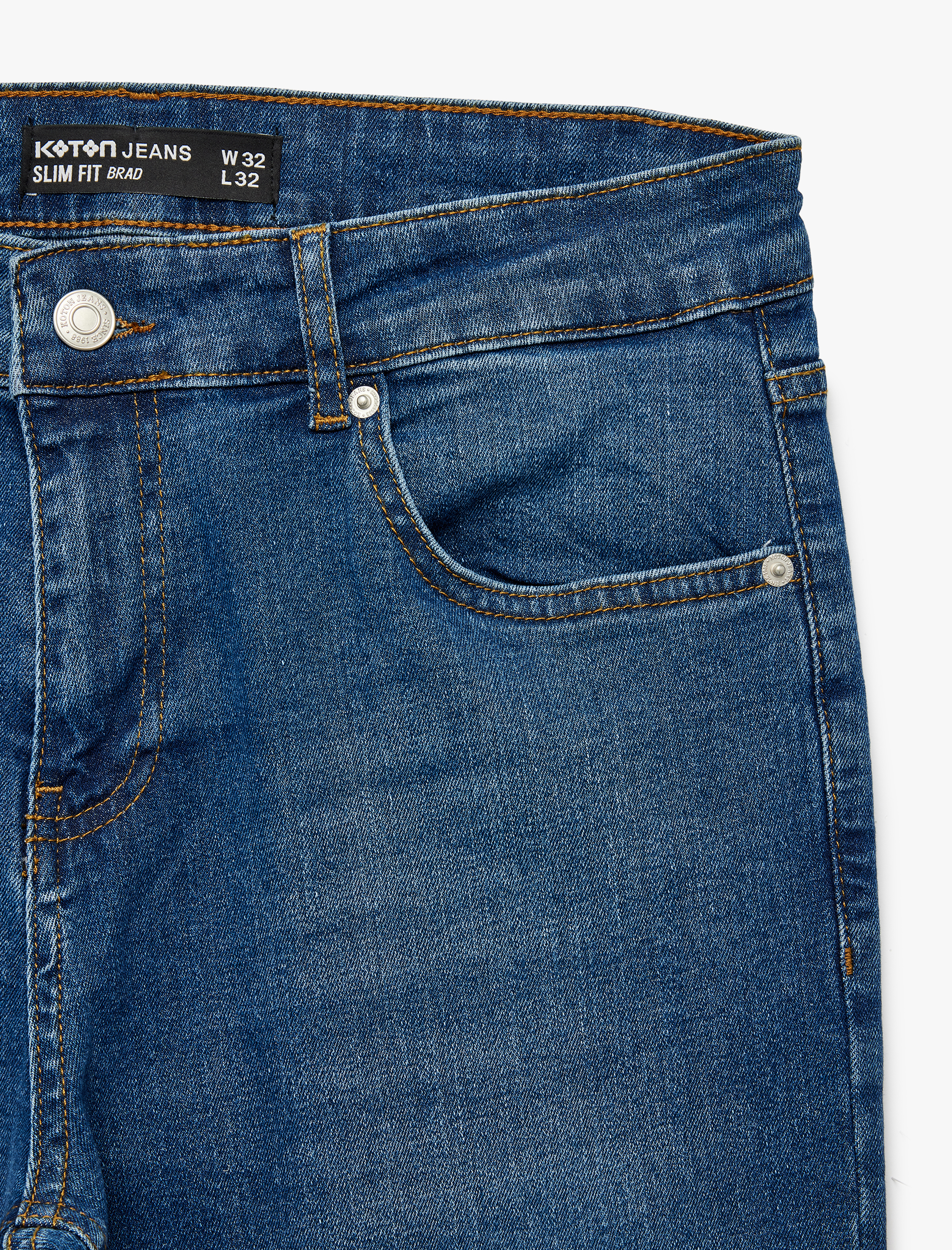   Normal Bel Pamuklu Slim Fit Jean Pantolon - Brad Jean