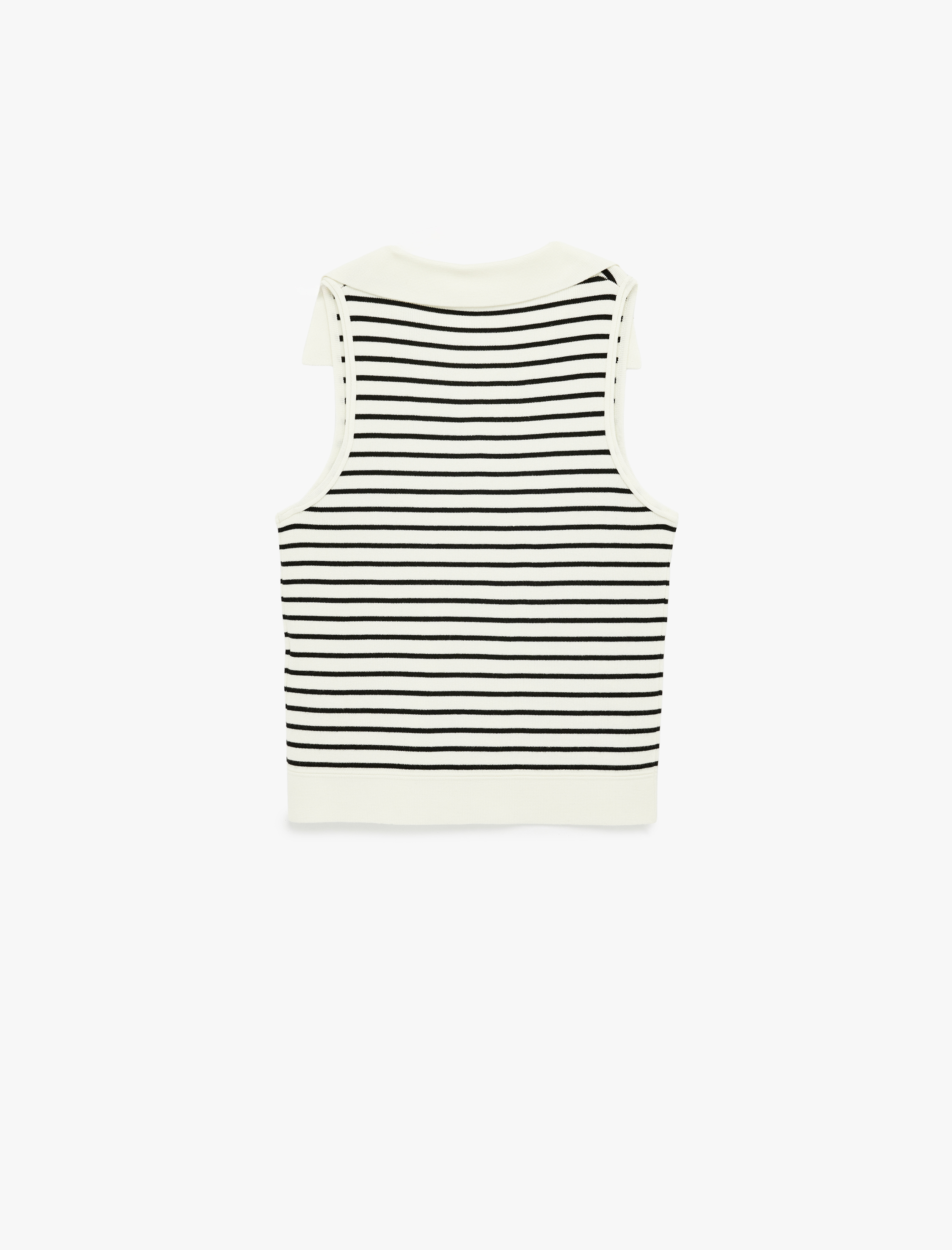   Regular Fit Polo Yaka Kolsuz Çizgili Triko Bluz