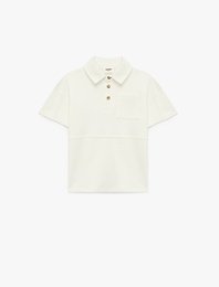 Pamuklu Düğme Detaylı Kısa Kollu Basic Polo Yaka Tişört