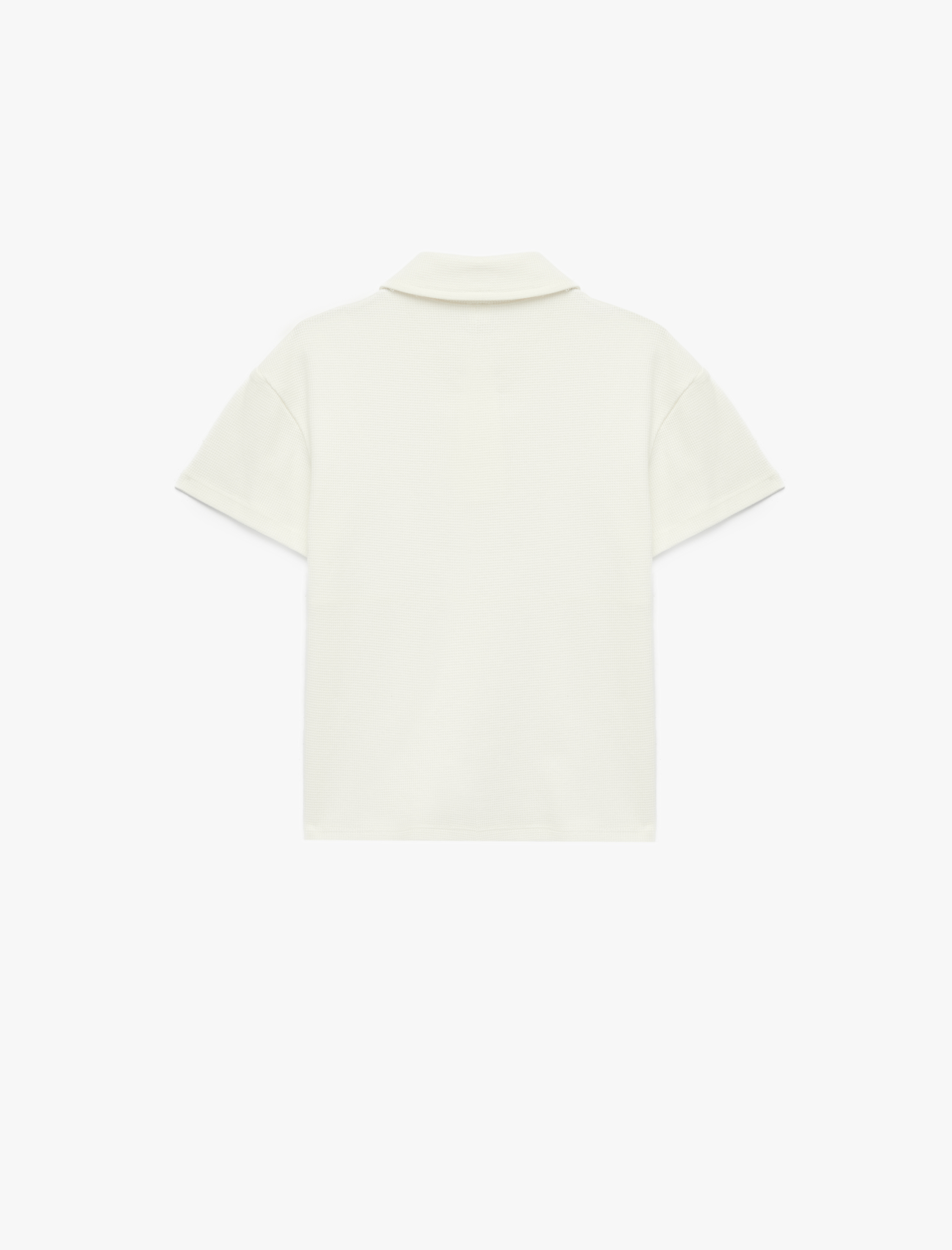  Erkek Çocuk Pamuklu Düğme Detaylı Kısa Kollu Basic Polo Yaka Tişört