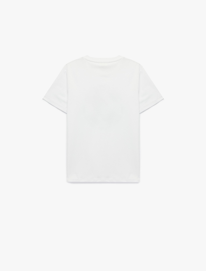 Erkek Çocuk Pamuklu Kısa Kollu Bisiklet Yaka Futbol Baskılı Tişört