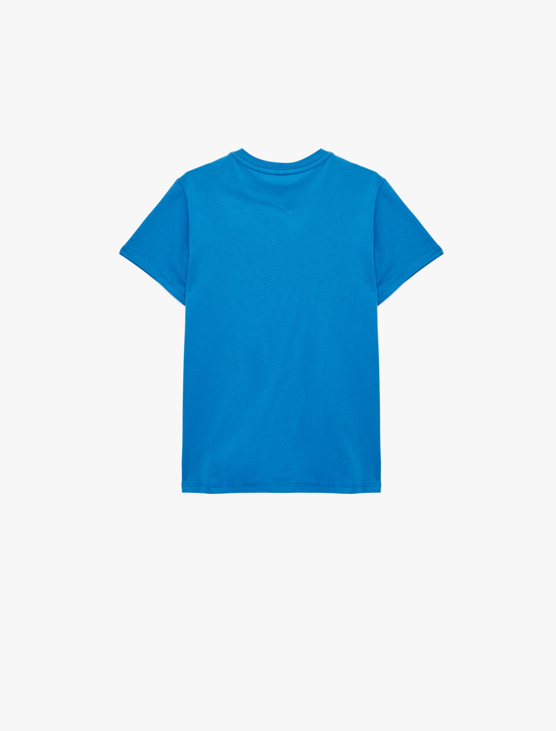  Erkek Çocuk Dinozor Baskılı Kısa Kollu Bisiklet Yaka Pamuklu Tişört