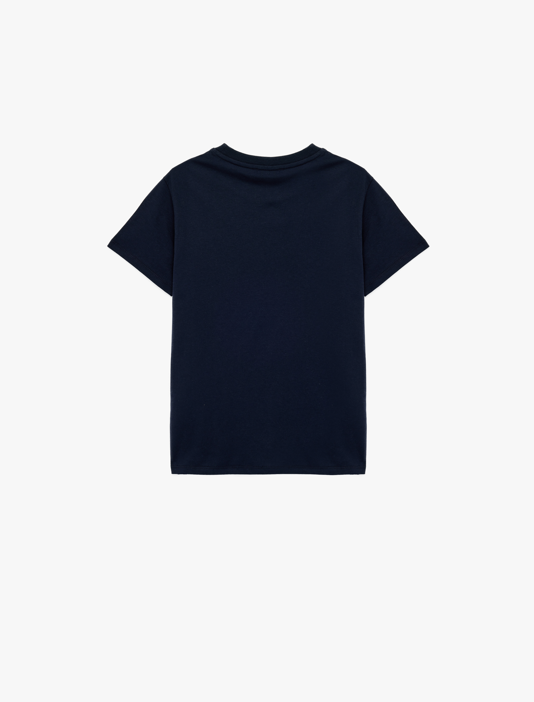  Erkek Çocuk Pamuklu Kısa Kollu Bisiklet Yaka Baskılı Tişört