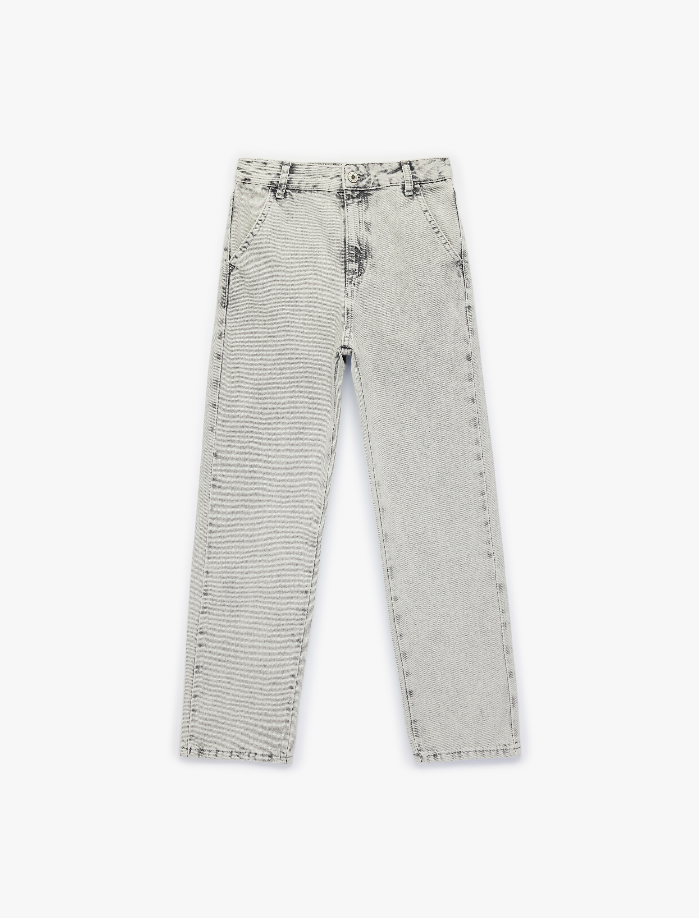  Erkek Çocuk Pamuklu Beli Ayarlanabilir Lastikli Rahat Kesim Denim Pantolon