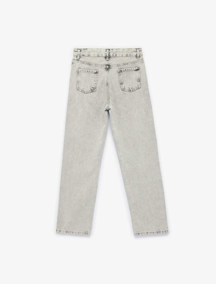 Erkek Çocuk Pamuklu Beli Ayarlanabilir Lastikli Rahat Kesim Denim Pantolon