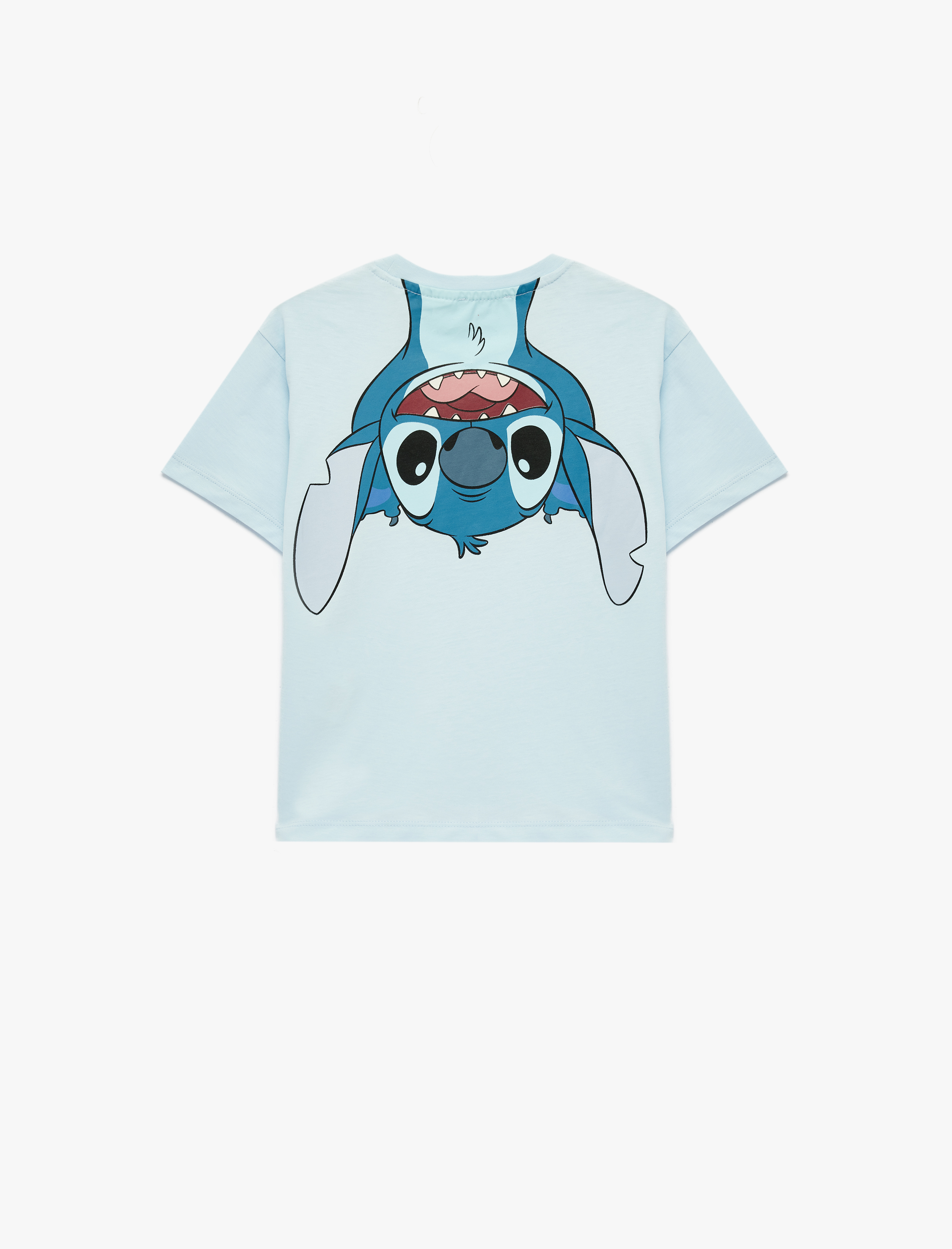  Erkek Çocuk Stitch Baskılı Kısa Kollu Bisiklet Yaka Lisanslı Tişört