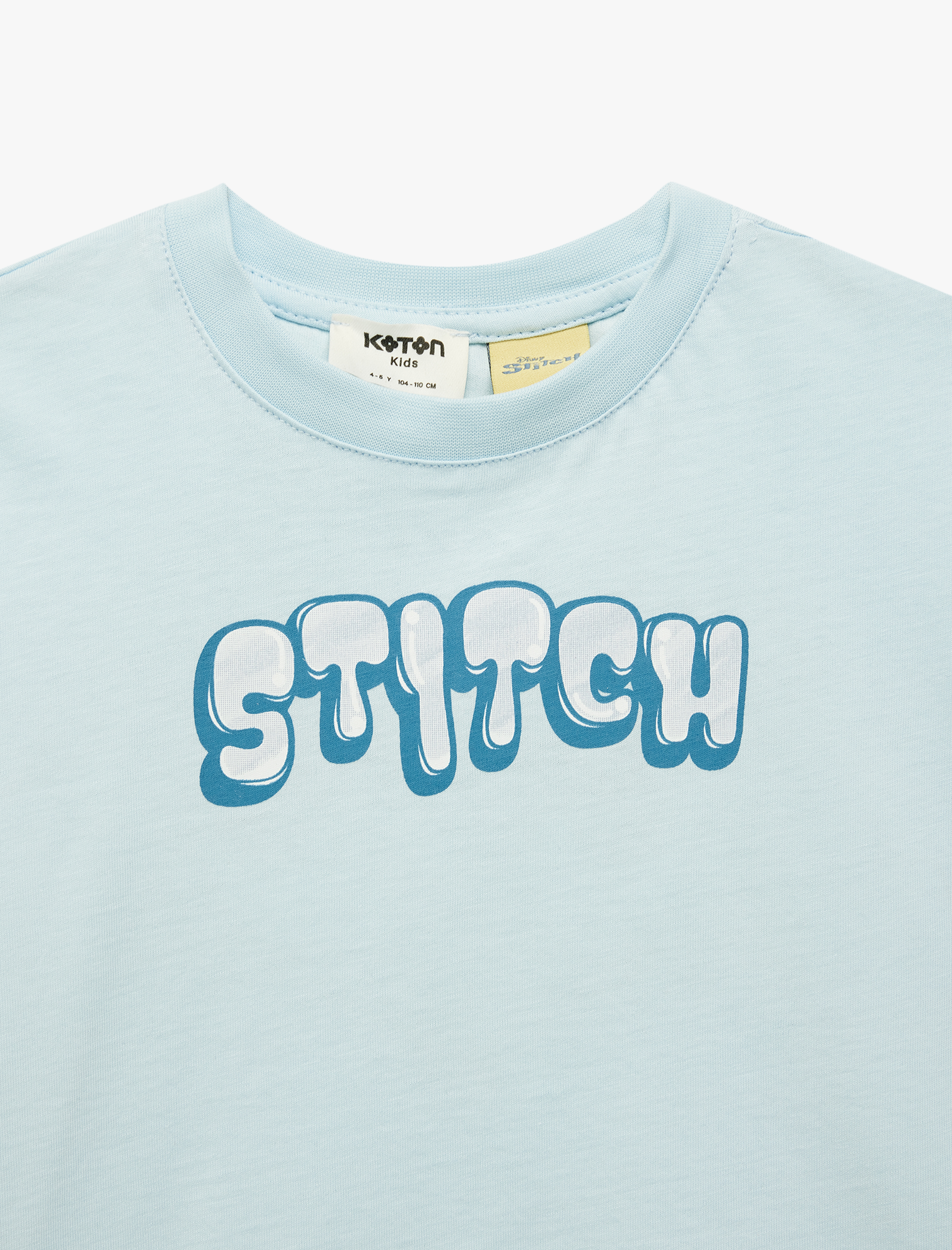  Erkek Çocuk Stitch Baskılı Kısa Kollu Bisiklet Yaka Lisanslı Tişört