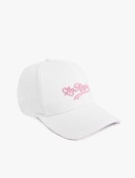 İşlemeli Pamuklu Kep Şapka