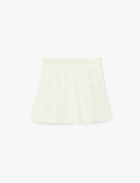 Pamuklu Kalın Pileli Basic Mini Etek