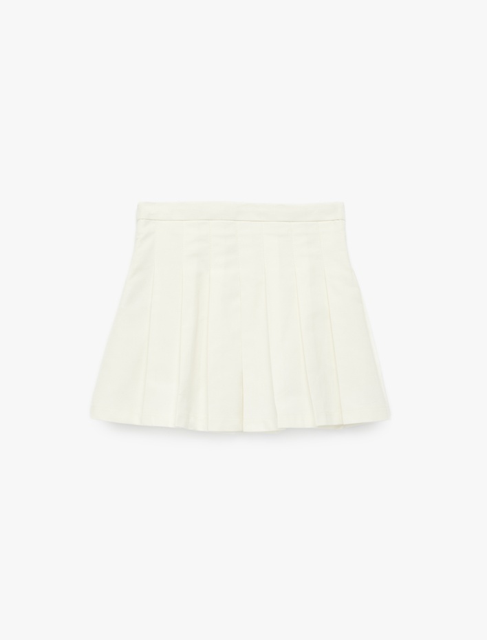 Kız Çocuk Pamuklu Kalın Pileli Basic Mini Etek